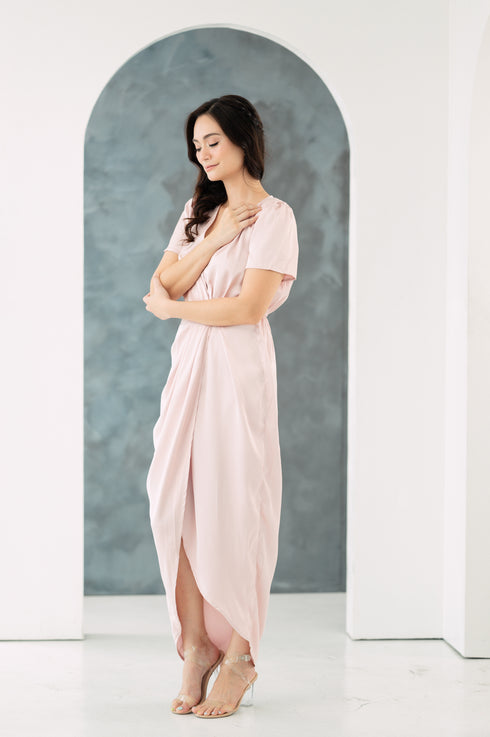 GS Party: Johanna Silk Dress with Sleeves